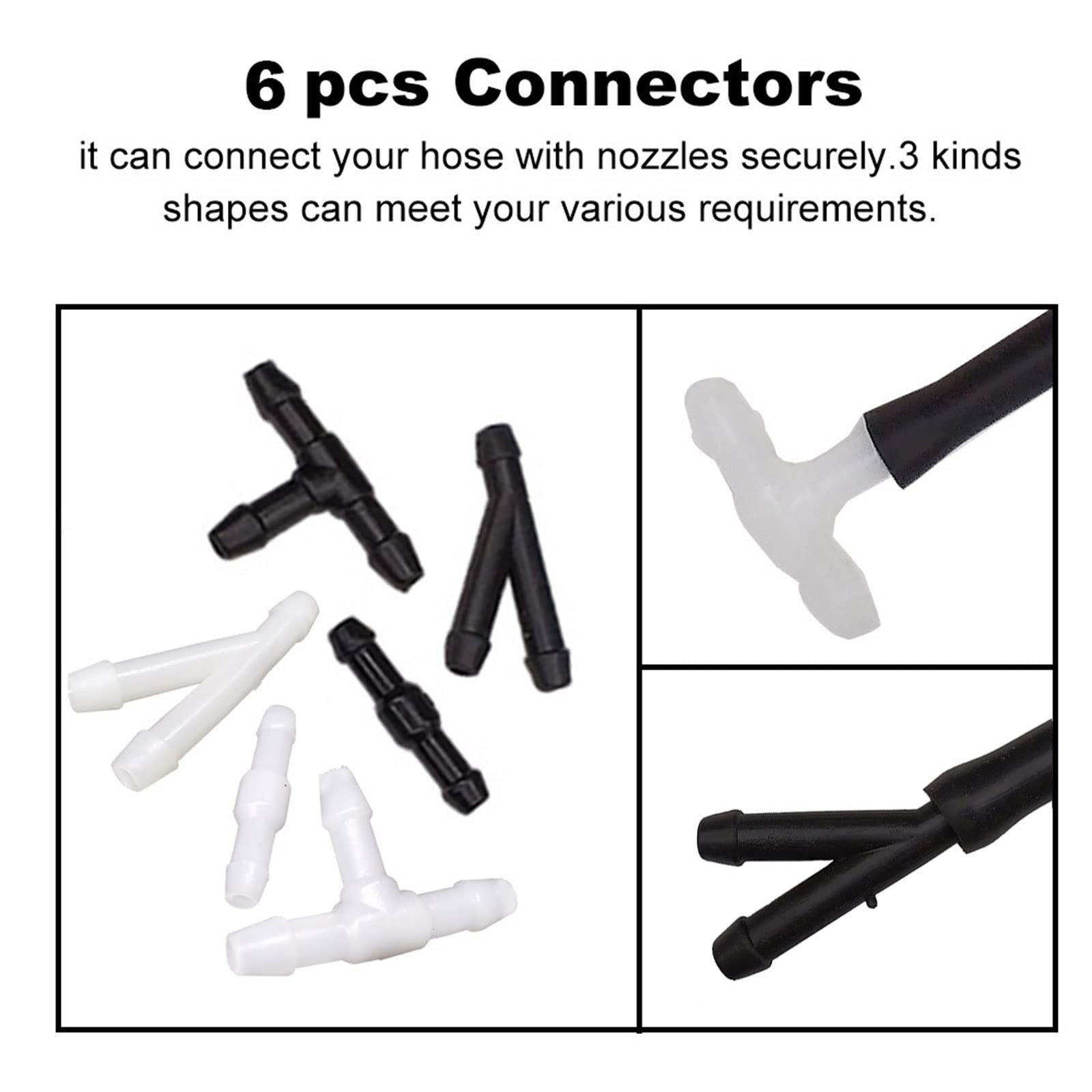 Front Windshield Washer Nozzles Kit for GMC & Hose Kit, Black