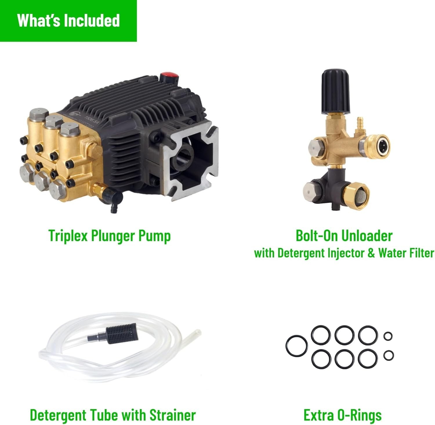 Durable 3000 PSI Pressure Washer Pump with External Unloader and Detergent Tube