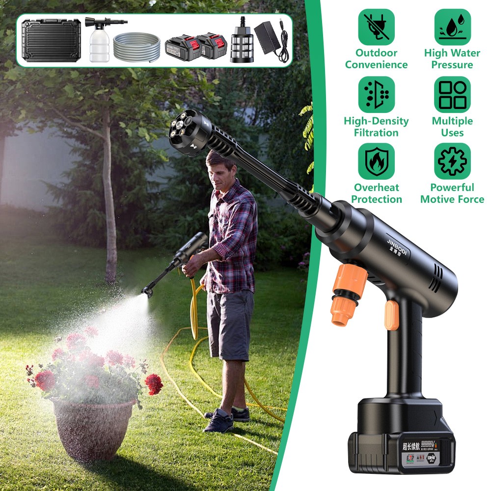 21V 300W Portable High Pressure Car Washer Rechargeable Car Washing Gun