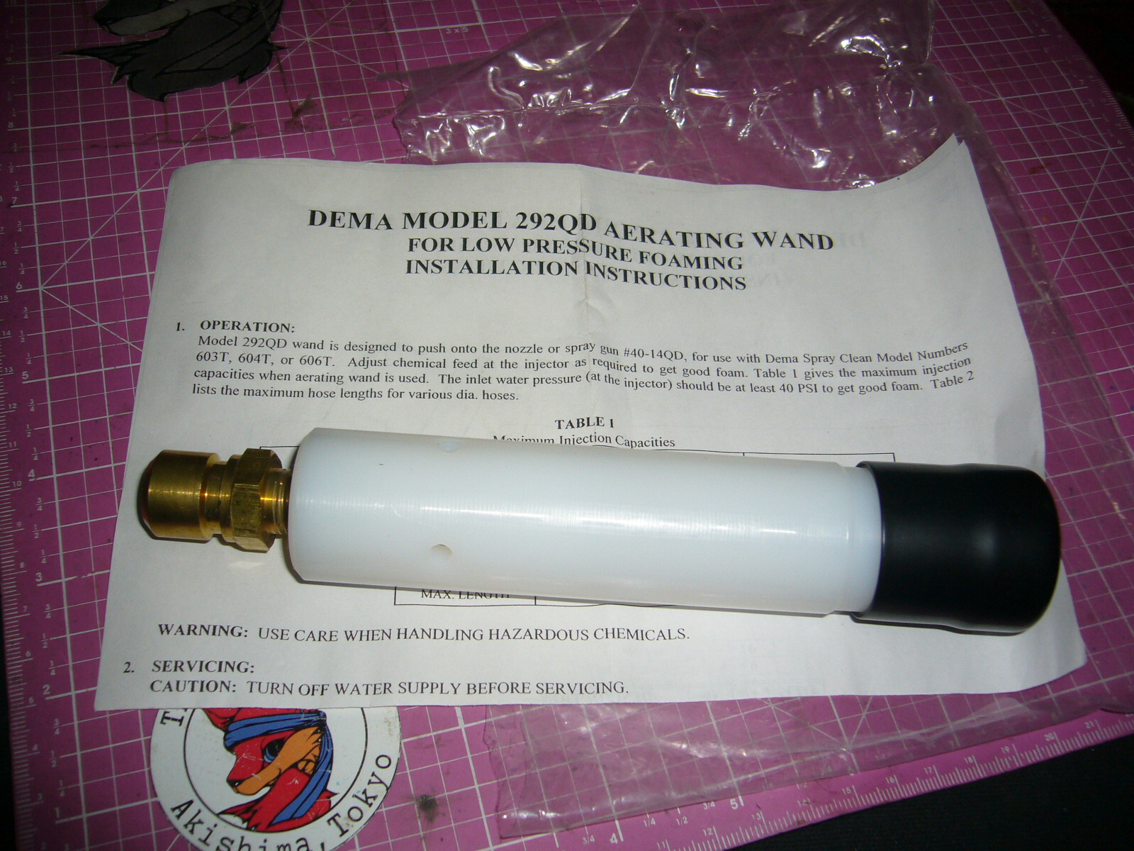 NEW!, Dema 292QD FOAM WAND FOR 40-14QD SPRAY GUN, For models 603T, 604T & 606T.