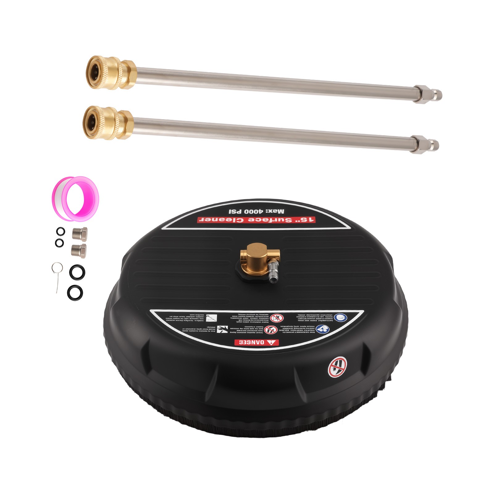 15″ Pressure Washer Surface Cleaner w/ Extension Wands 1/4″ Quick Connect