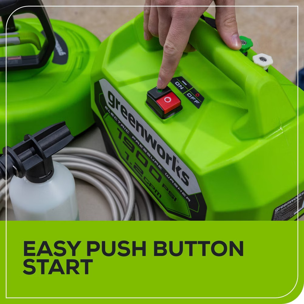 Greenworks 1900 PSI 1.2 GPM Electric Pressure Washer