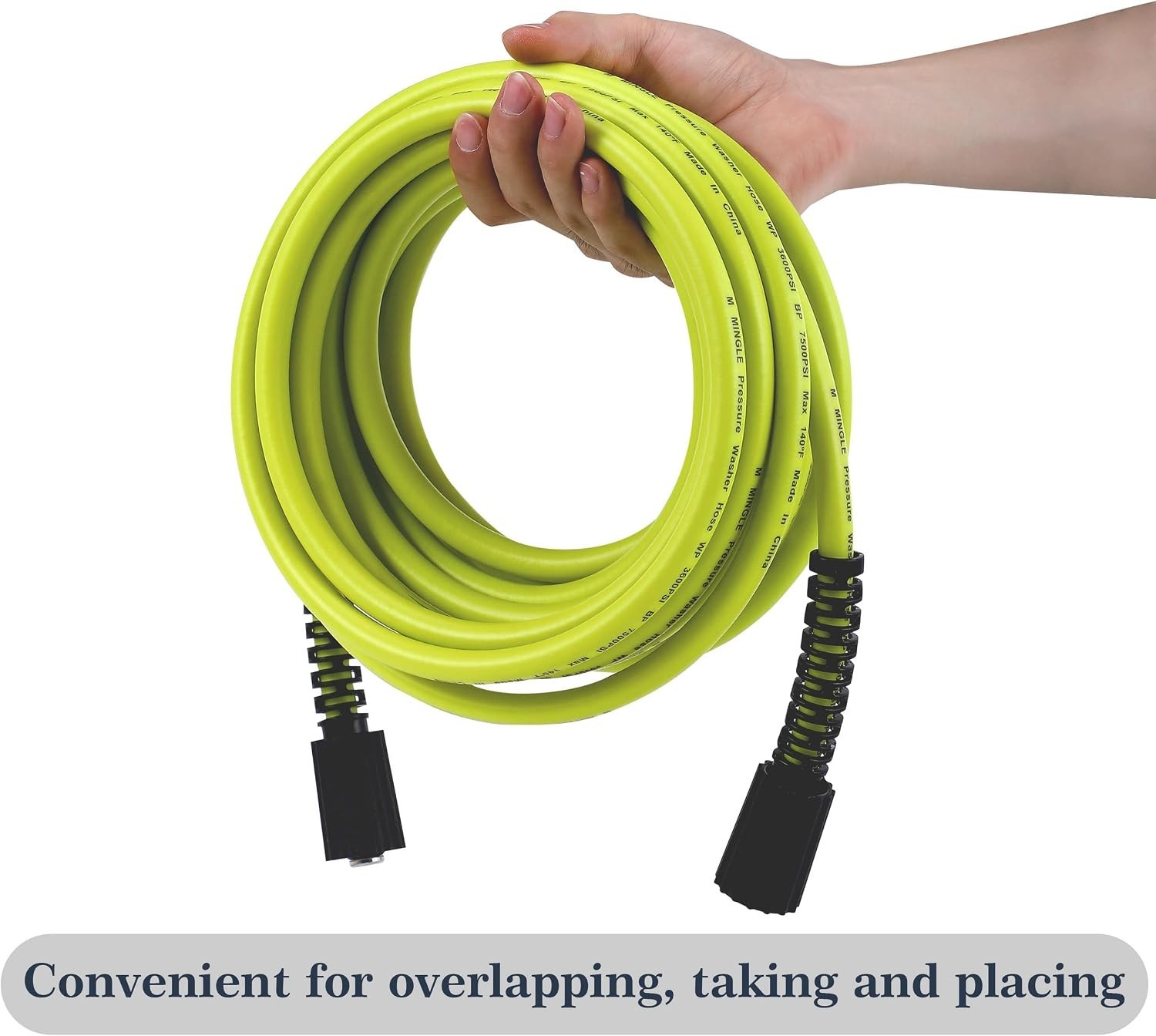 25 FT Flexible Pressure Washer Hose with M22 14mm Fittings – Durable & Reliable