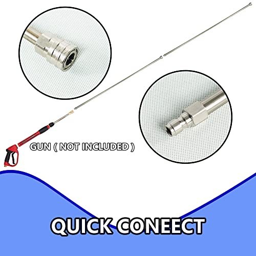 Hourleey Pressure Washer Extension Wand, 120 Inch (10ft) Stainless Steel with 1/