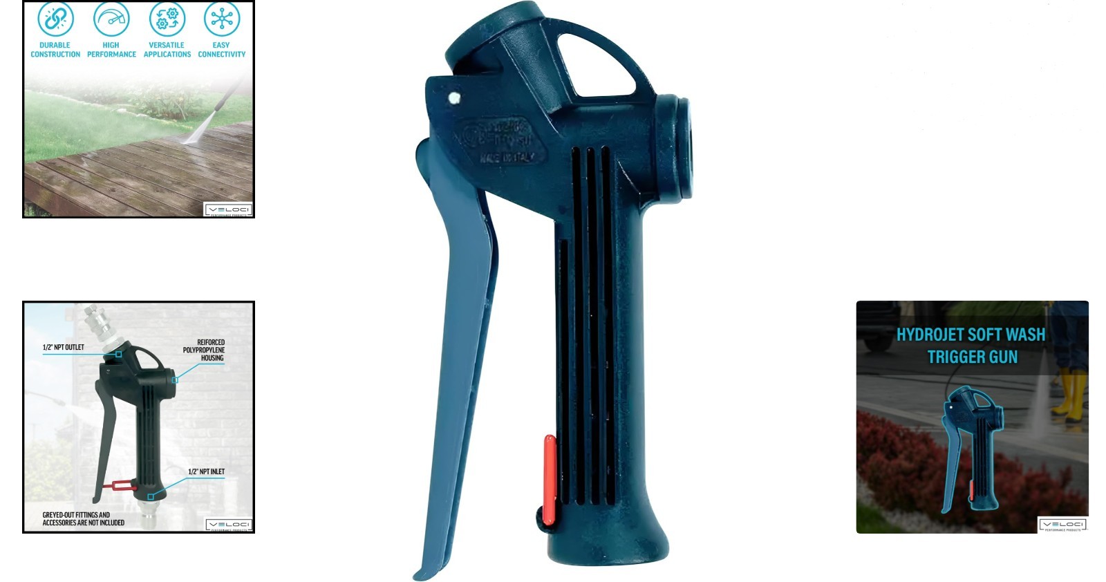 Veloci HydroJet Soft Wash System Trigger Gun 18 GPM 362 PSI Commercial Grade