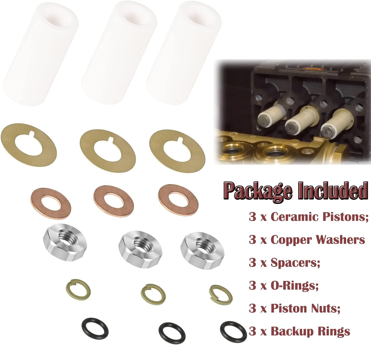 AR2546 Ceramic Plunger Repair Kit 18mm for Annovi Reverberi RK RKA RKV XRCA Pump