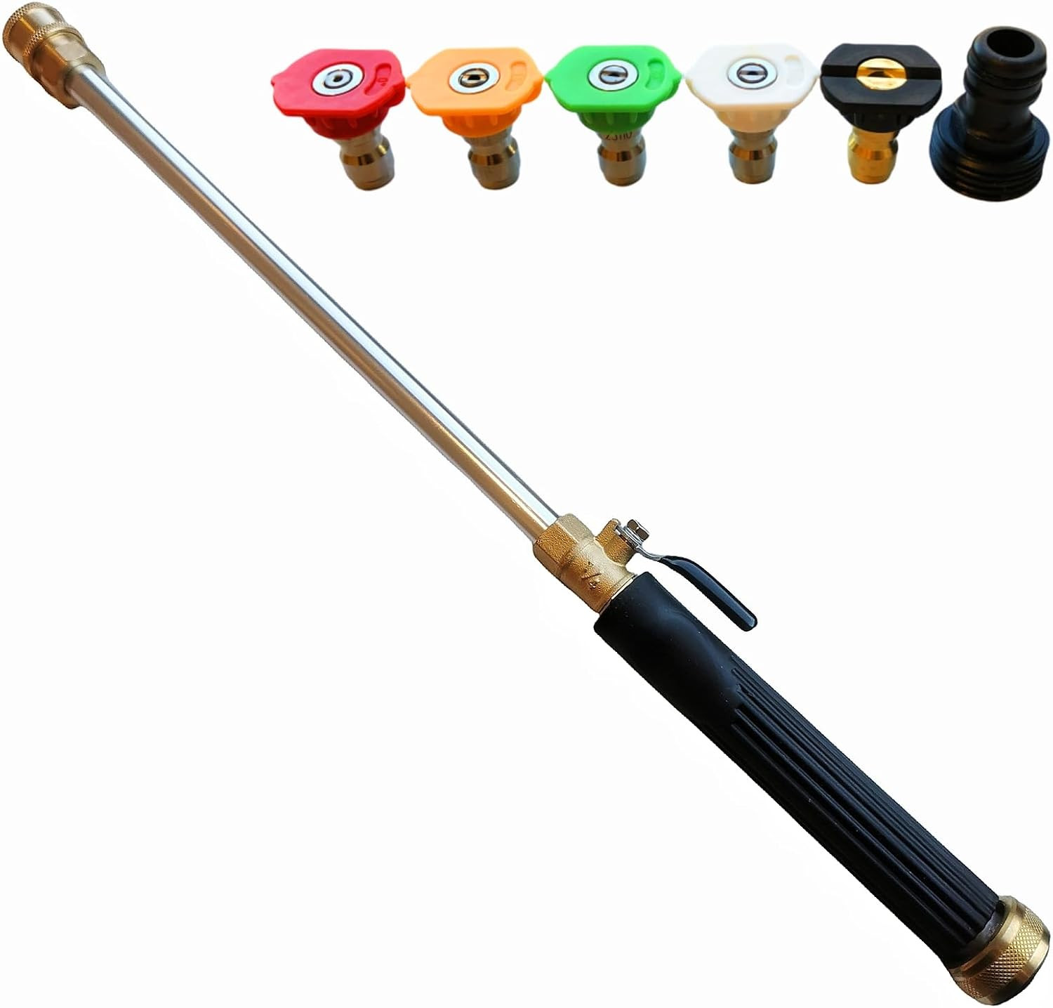 Upgraded Pressure Washer Wand, Brass Water Jet Nozzle for Garden Hose, Hydro Hos