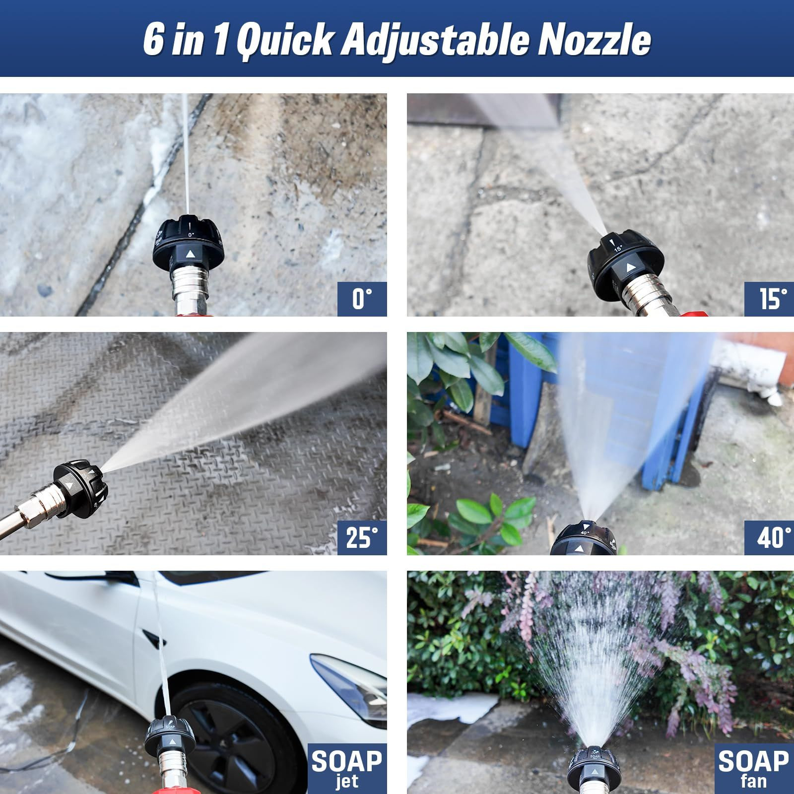 APOWER Pressure Washer Tips Turbo Nozzle, Max 4000 PSI 360°Rotating Power…