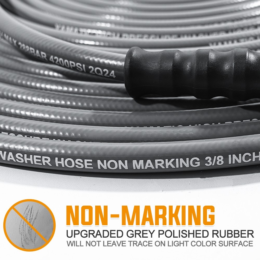 YAMATIC 4200 PSI Pressure Washer Hose for Hot Water, 3/8″ Swivel Quick Connector