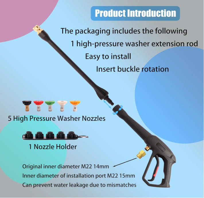 High Pressure Car Power Washer Gun Spray Trigger Handle Nozzle Gun Kit for Ryobi