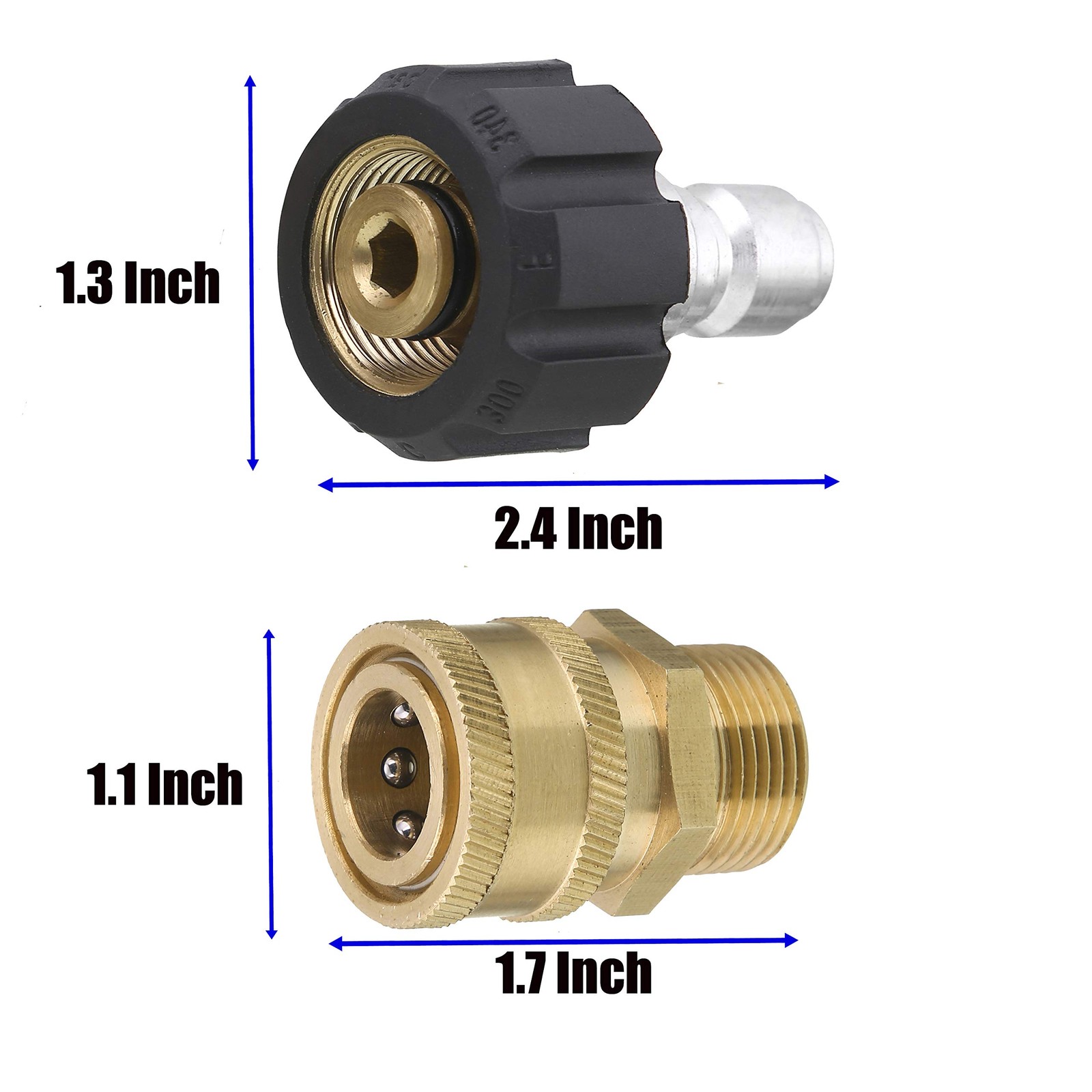 Pressure Washer Adapter Set, M22 14mm Fitting to 3/8 Inch Quick Connect Adapt…