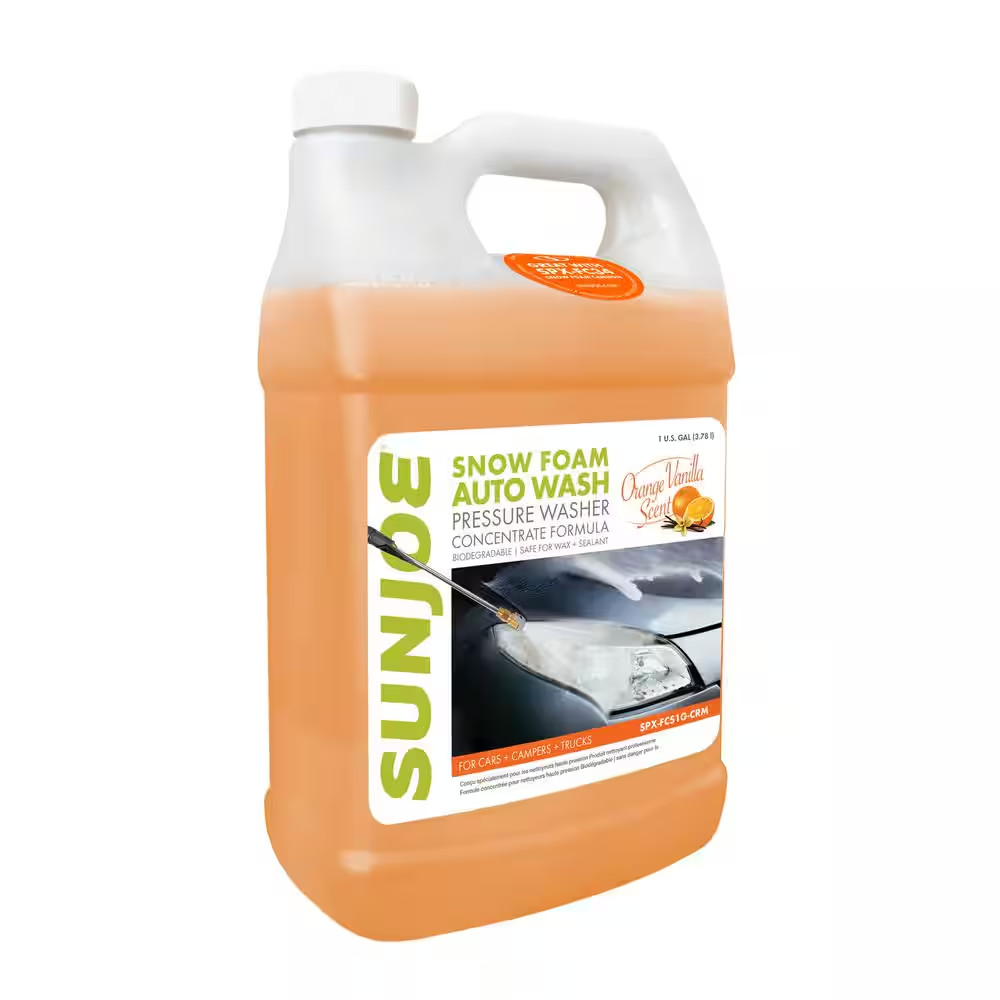 1 Gal. Premium Snow Foam Pressure Washer Rated Car Wash Soap and Cleaner, Orange