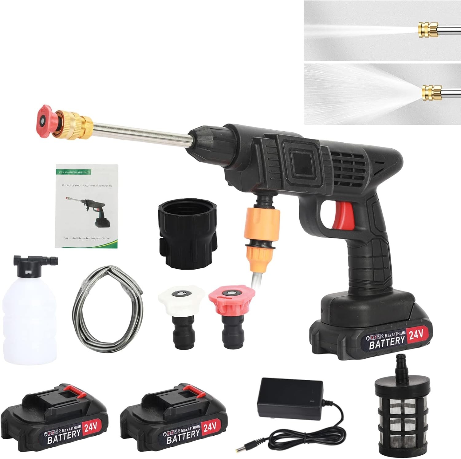 Portable Cordless Electric High Pressure Water Spray Gun Car Washer Cleaner Tool
