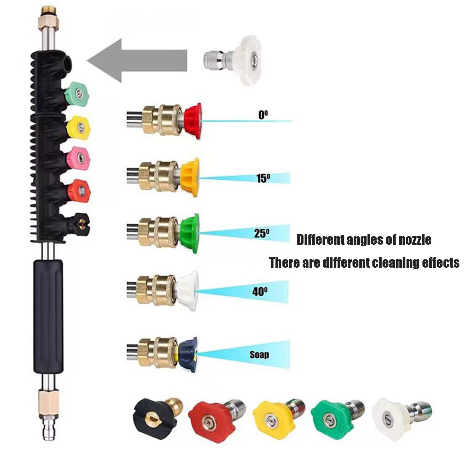 High Pressure Washer Extension Wand Replace Lance Gutter Cleaner Nozzles 4000PSI