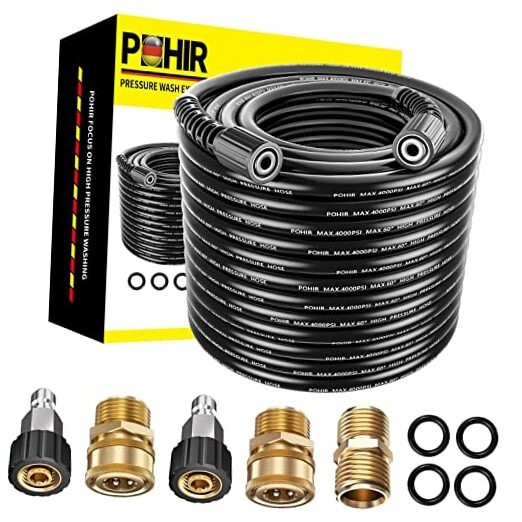 100ft Pressue Washer Hose 4000 PSI, High 100FT included accessories Black