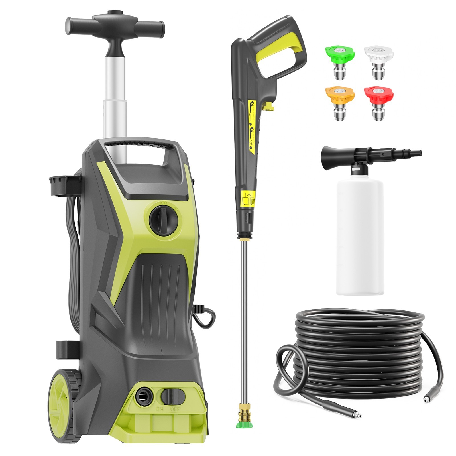 Pressure Washer 4200PSI 3.7GPM, 4 Quick Nozzles, 500ML Foam Cannon, for Patio
