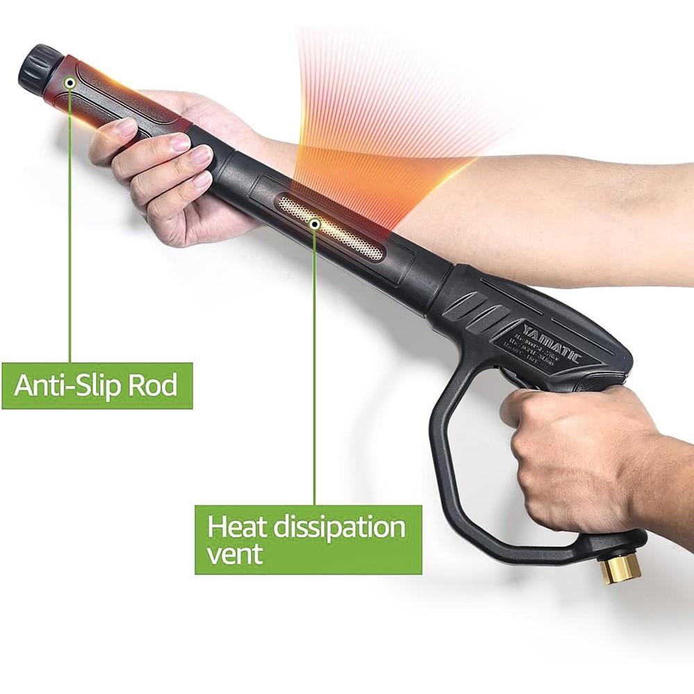 YAMATIC Pressure Washer Hose 50 ft x 3200 psi, Car Washer Gun 3700 psi, Lance