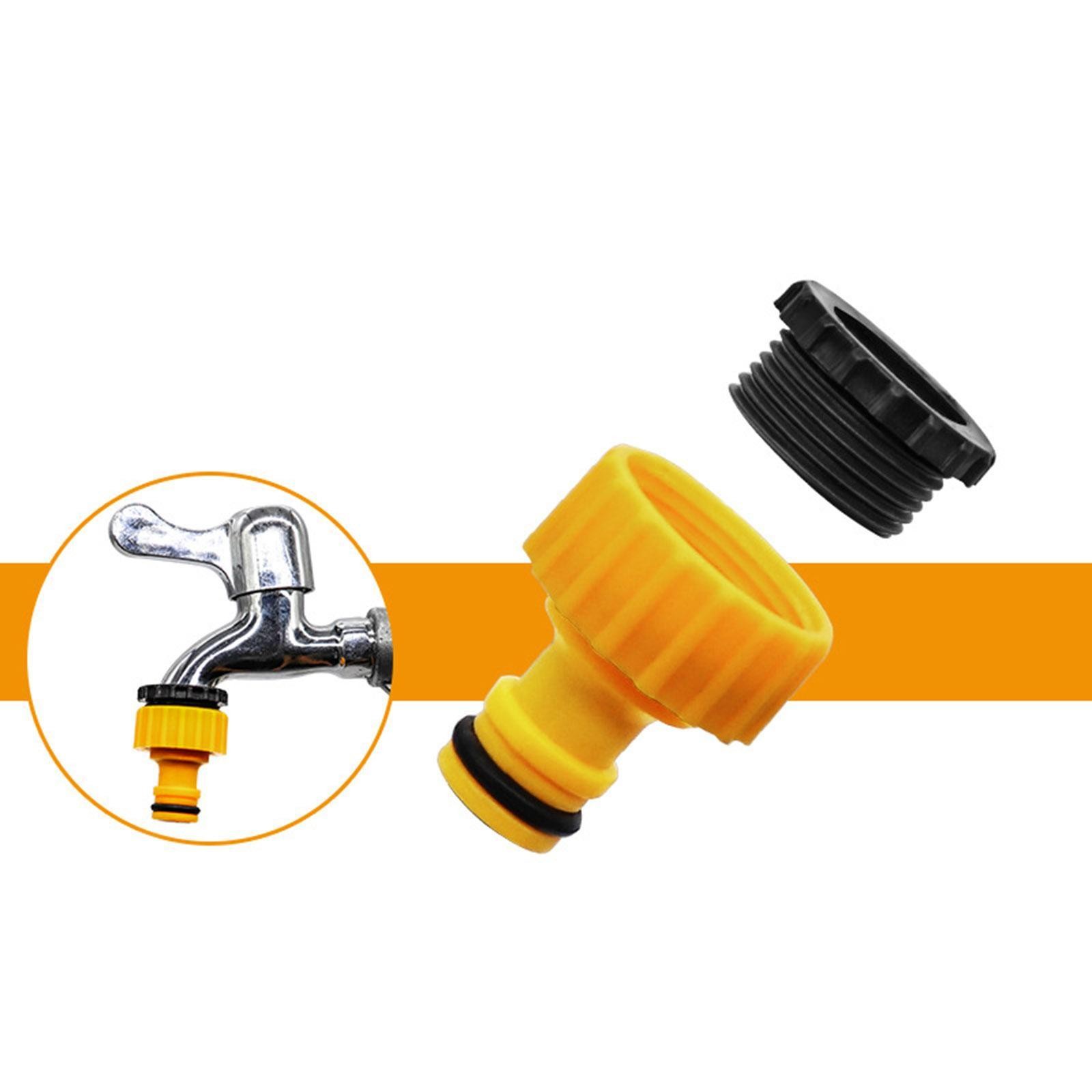 2Pcs Hose Tap Threaded Faucet Adapter 3/4″ 1/2″ Easy to Install Quick Connector