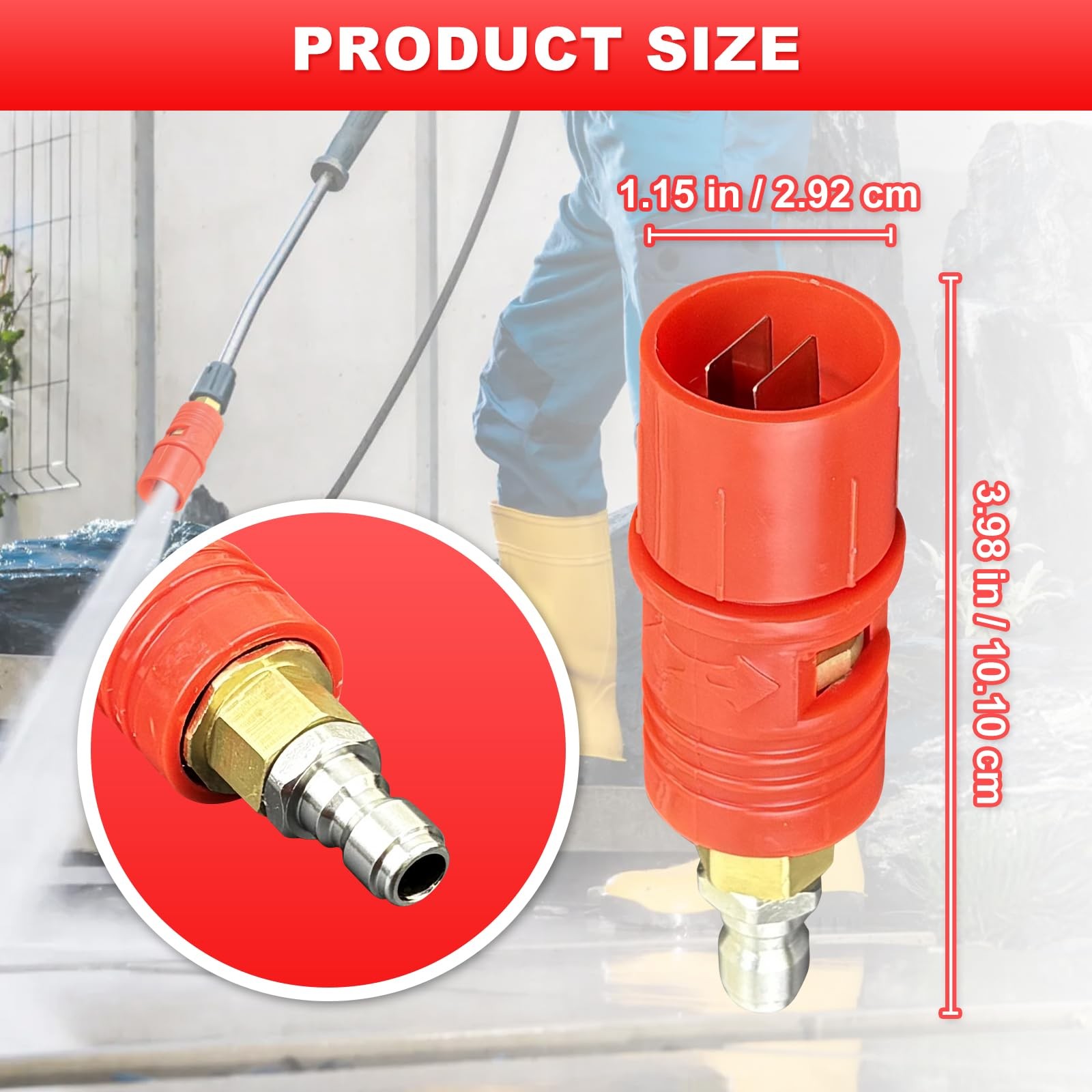 Adjustable Pressure Washer Nozzle Tips Soft Wash M5 Twist 1/4 Inch Quick Plug