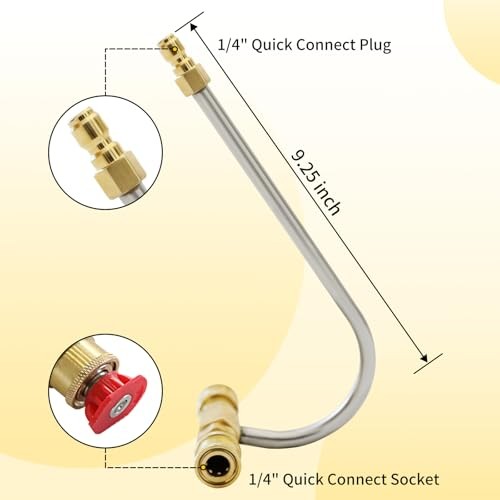 Nozzle Pressure Washer Gutter Cleaner Attachment with Pressure Washer slivery