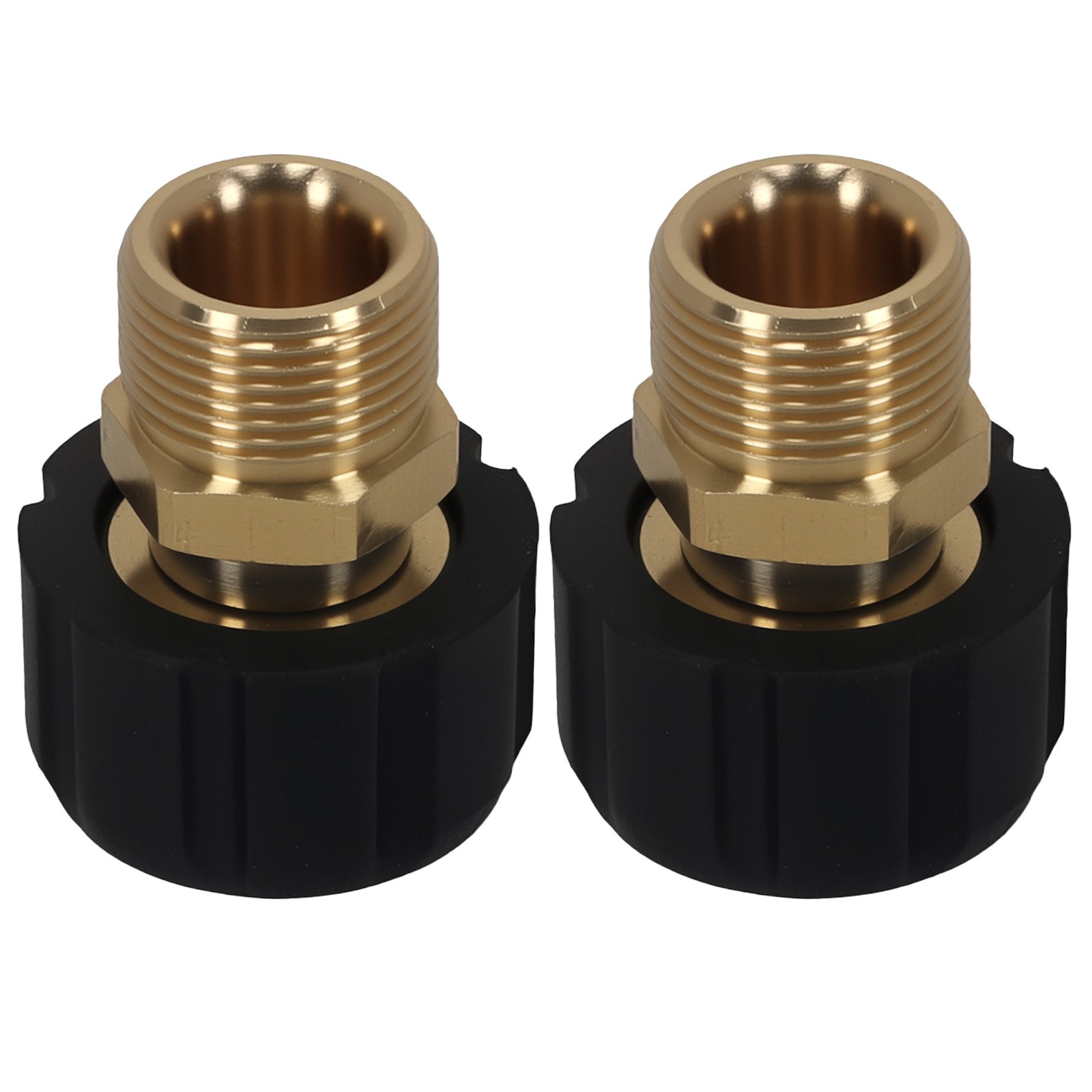 Pressure Washer Fitting Brass M22 15mm Female to M22 14mm Male Max 5000PSI 2PCS