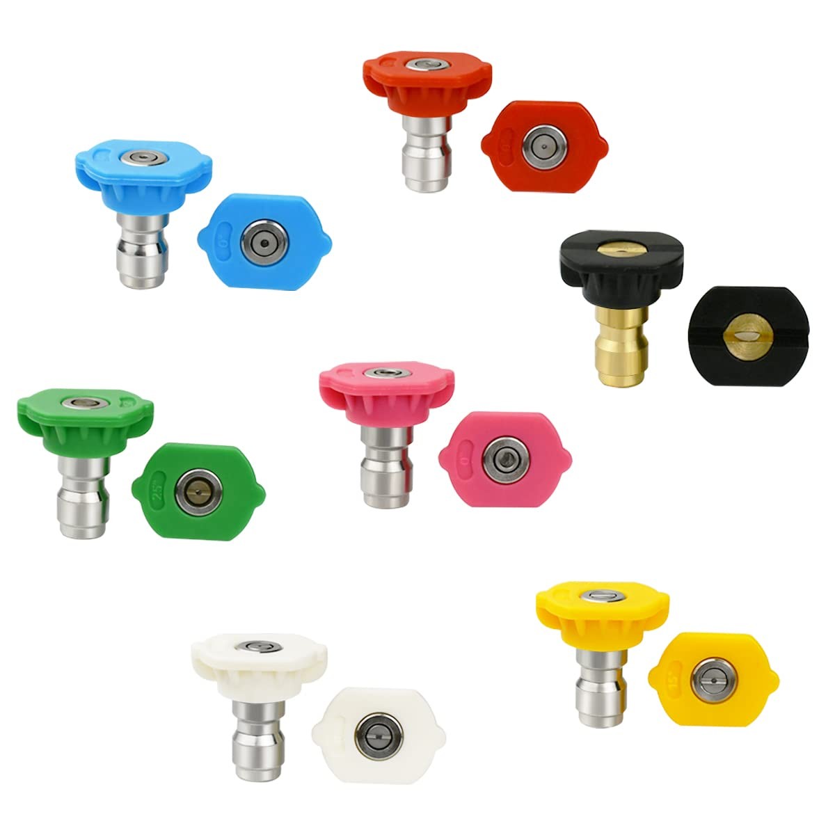 7 Pcs Pressure Washer Spray Nozzle Tips Multiple Degrees 1/4″ Quick Connection