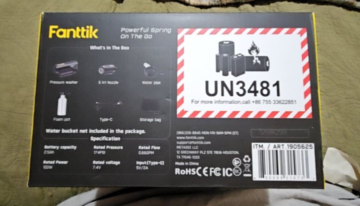 Fanttik K100 Flip Cordless Pressure Washer 174PSI Portable Foldable