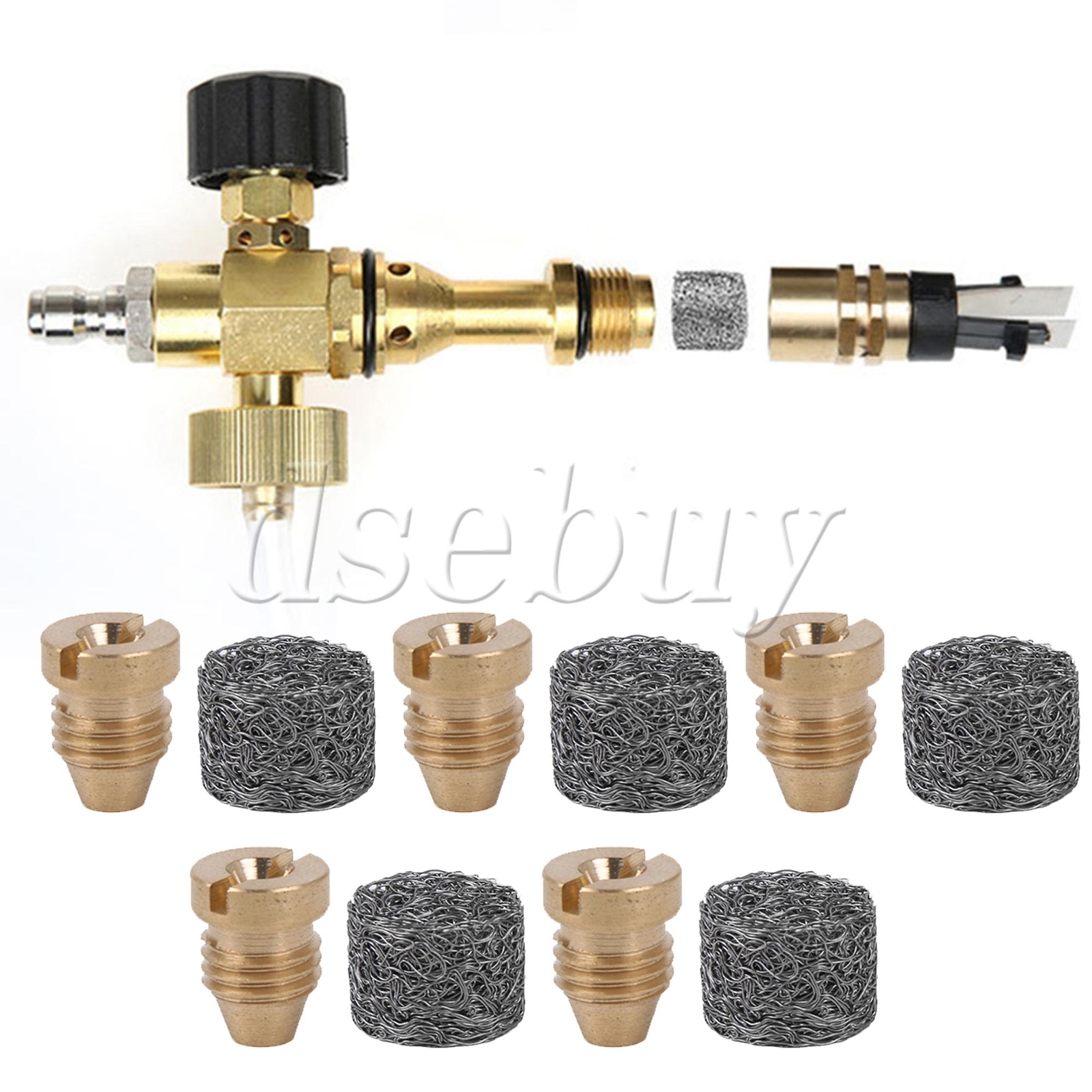 10Pieces Brass Thread Nozzle 1160psi 1.1mm Mesh Filter for Snow Foam Lance