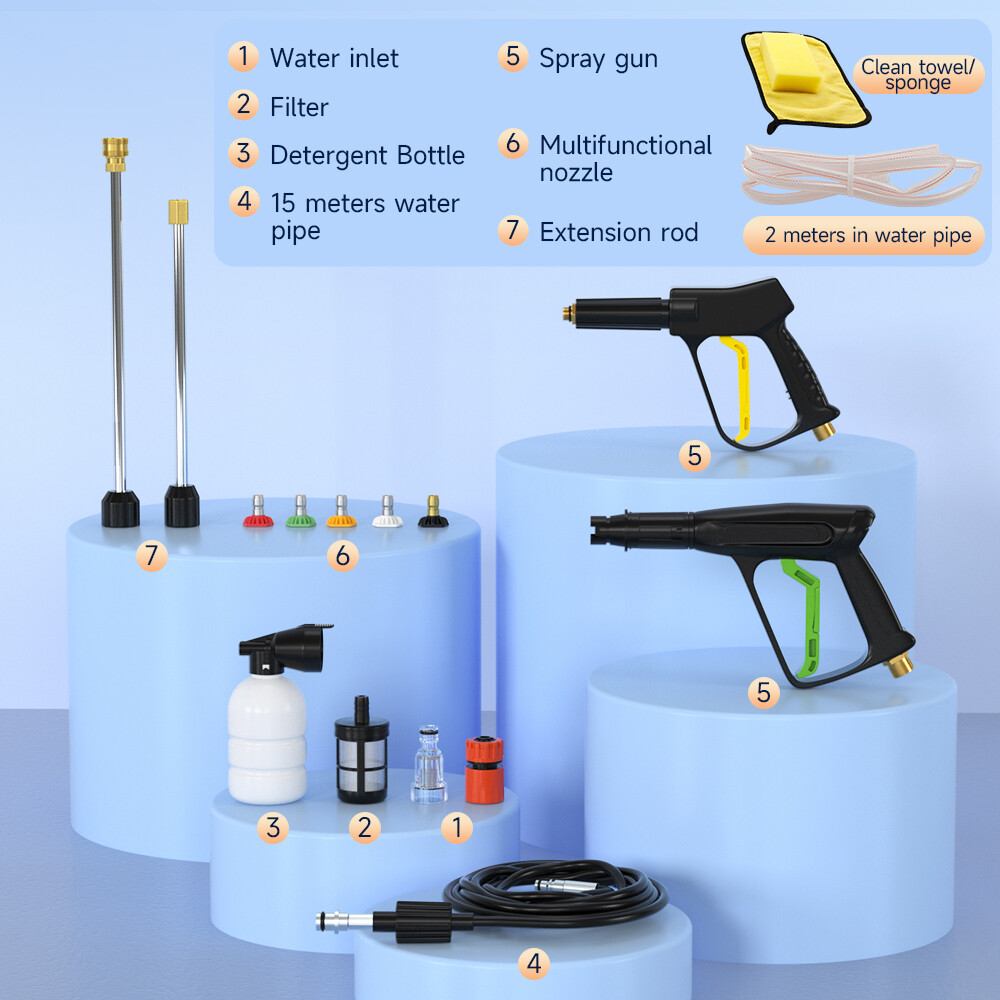 1400W Portable Electric High Pressure Washer 3200PSI Max 1.8GPM Power Washer,