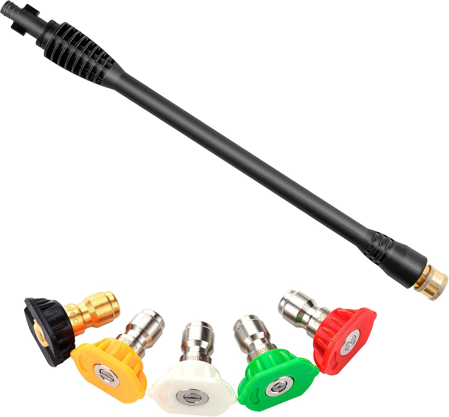 JOEJET Pressure Washer Wand Replacement with 5 Spray Pressure Washer Nozzle Tips