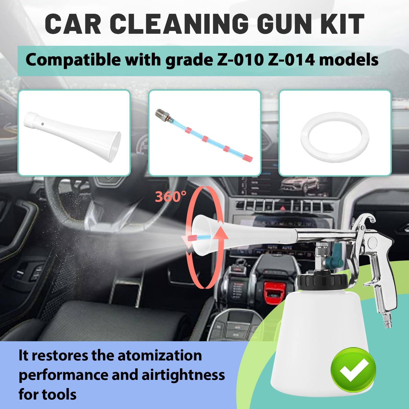 Kamrexi Car Cleaning Gun Rebuild Kit Compatible with Automotive Gun…