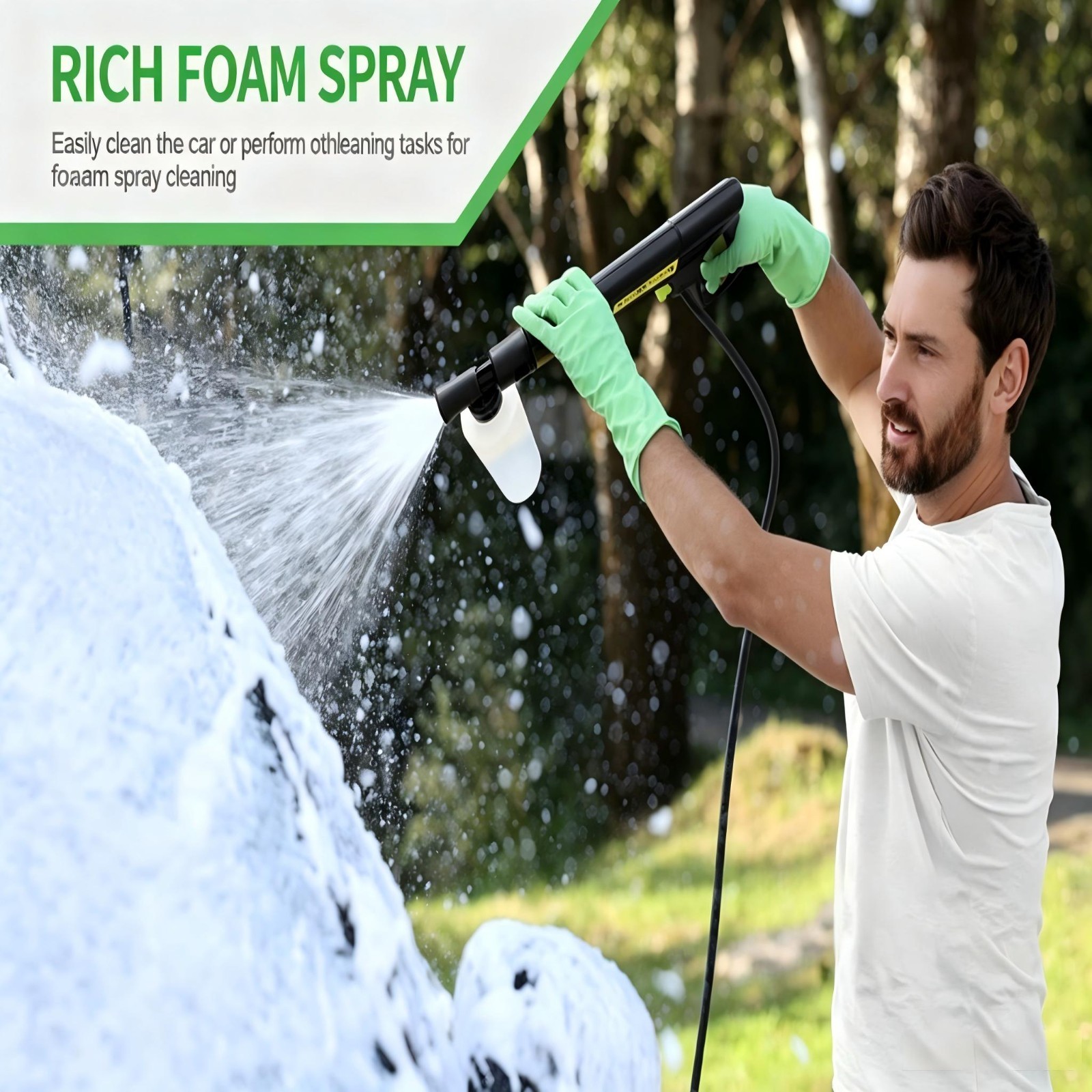 Pressure Washer 4200PSI 2.5GPM, 4 Quick Nozzles, 500ML Foam Cannon, for Patio