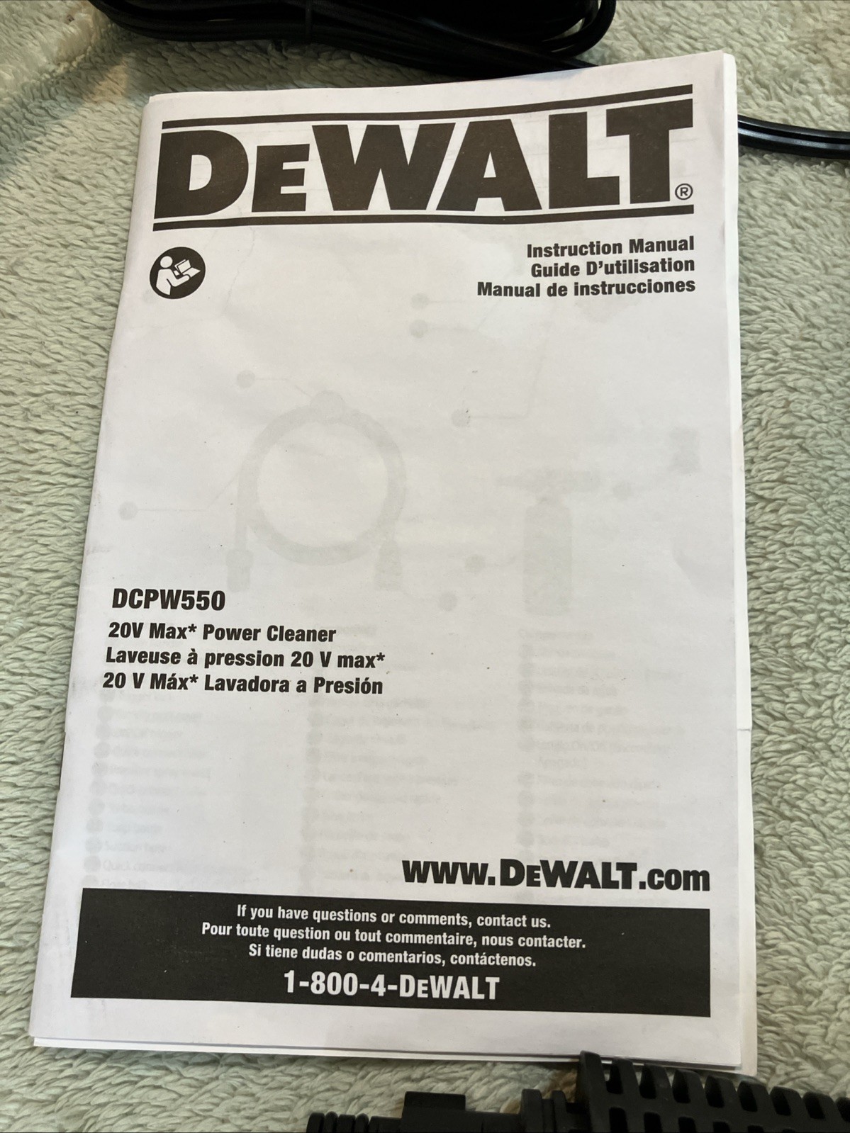 DEWALT DCPW550P1 Power Washer 550 Psi New Open Box 15256378 W/20v 5amp Battery