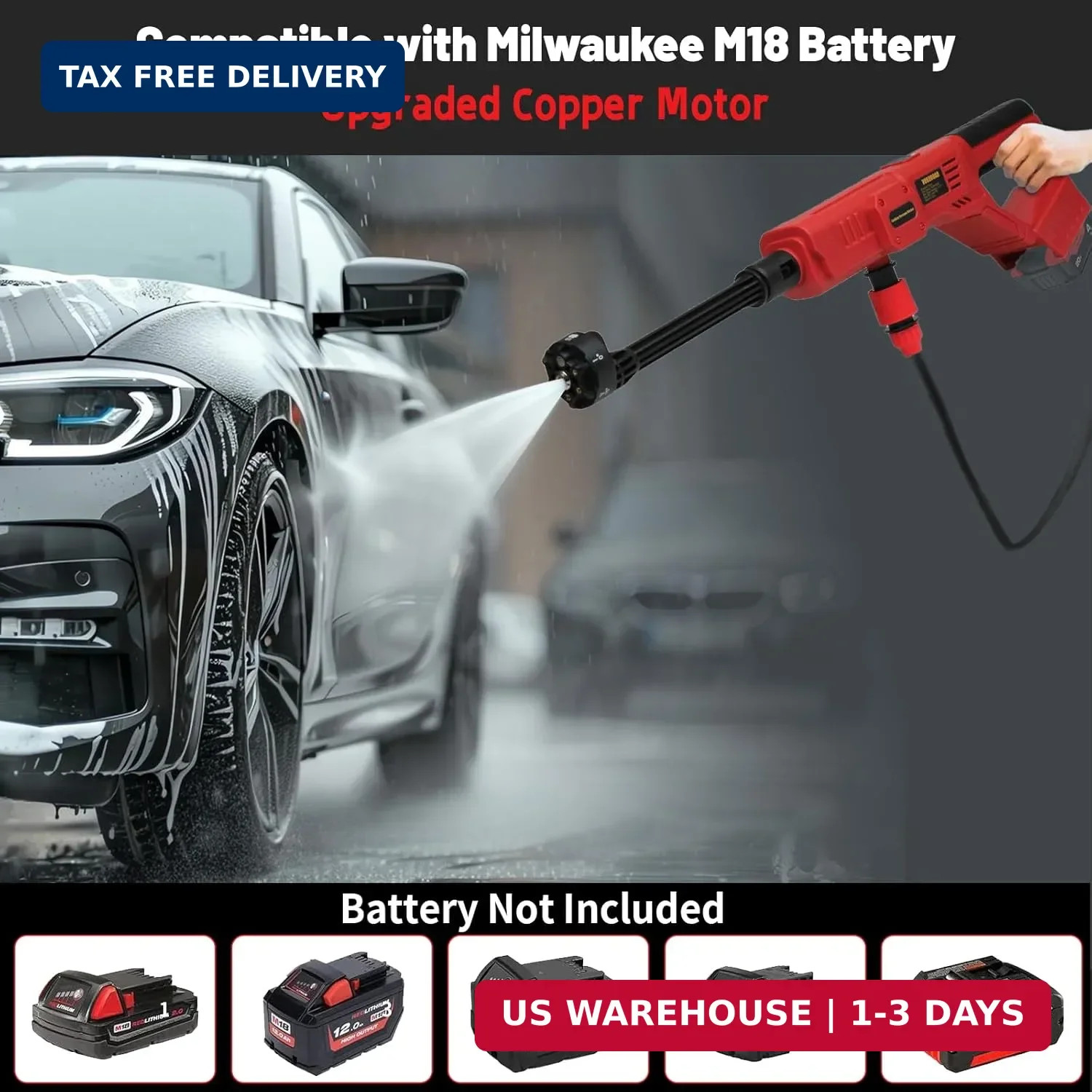 Cordless Cleaner Tool for Milwaukee M18 Battery, Portable Handheld Car Cleaner 1