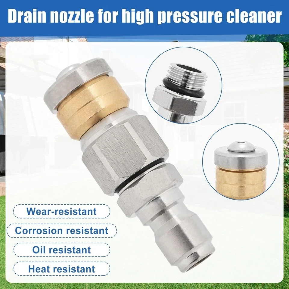 10Pcs Sewer Jetter Nozzle Kit Stainless Steel, Pressure Washer Sewer Jetter Nozz