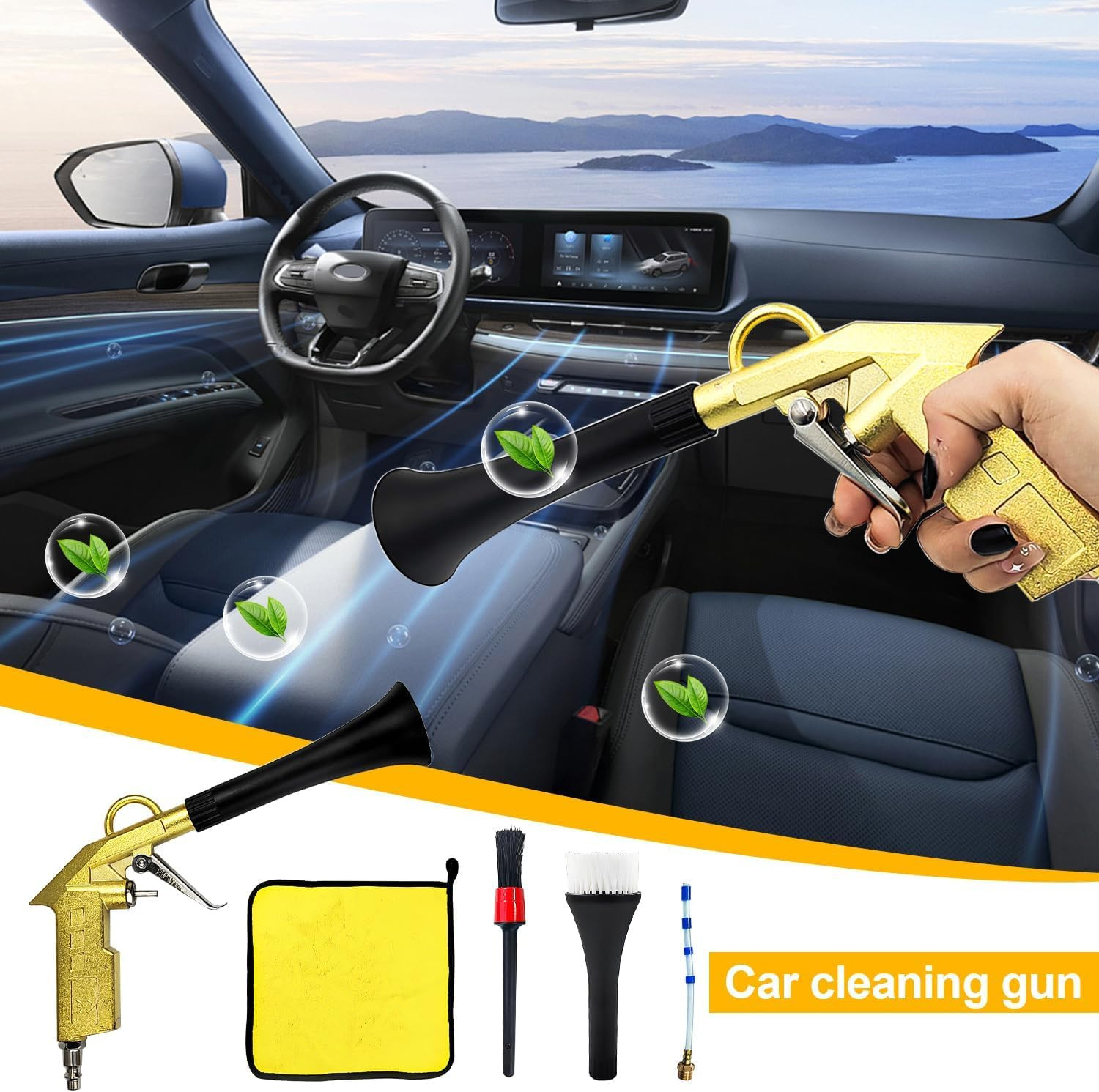 QZQUFJ Air Compressor for Car Detailing Detailing Tool, High Pressure Air Gun