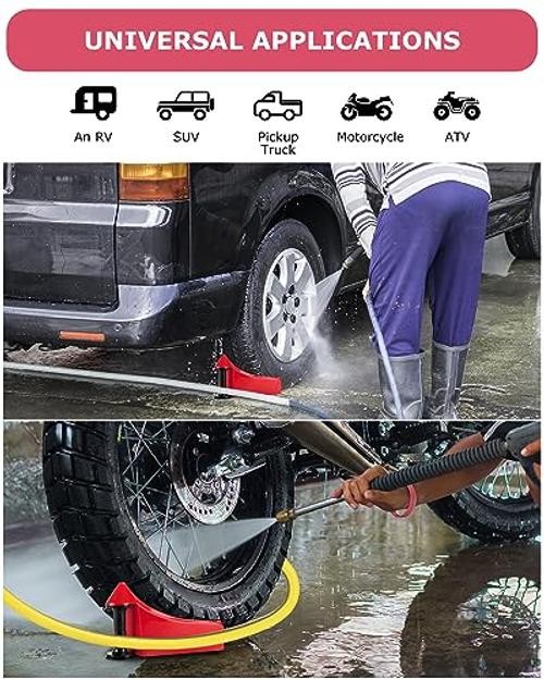 Car Hose Guide 4PCS, Hose Guide for Car Wash Detail, Tire Hose Roller Red