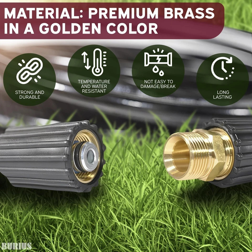 Pressure Washer Hose Connector – M22 14Mm Pressure Washer Hose Coupler 4500 PSI,