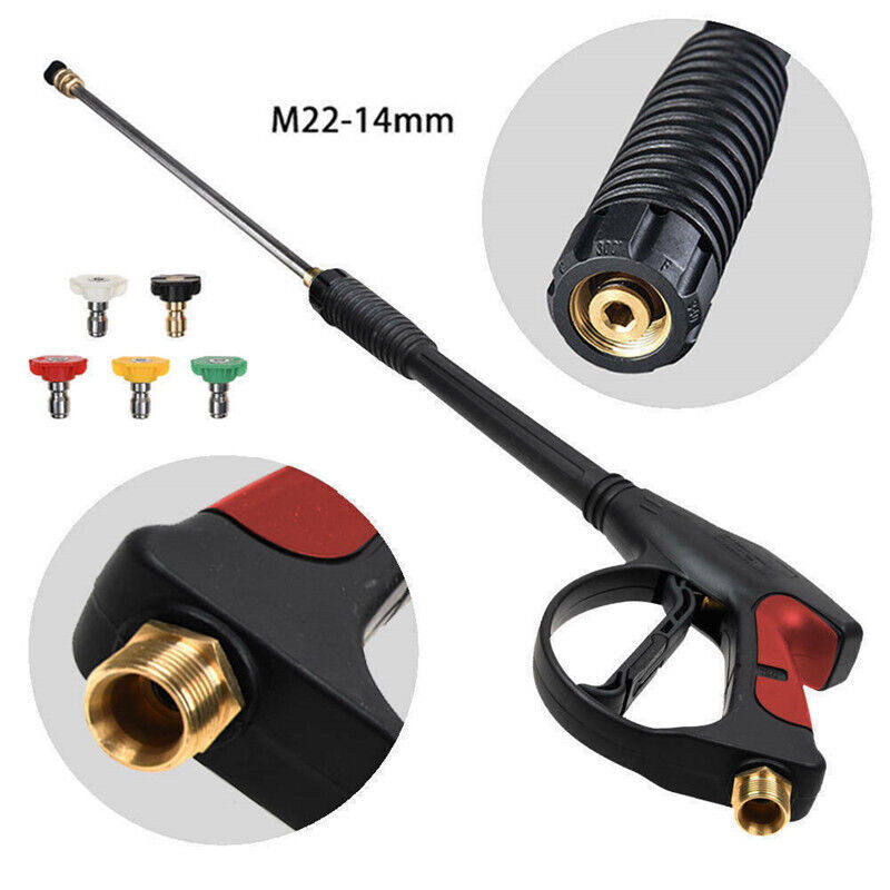 High Pressure 4000PSI Car Power Washer Gun Spray Wand Lance Nozzle + Hose Kit