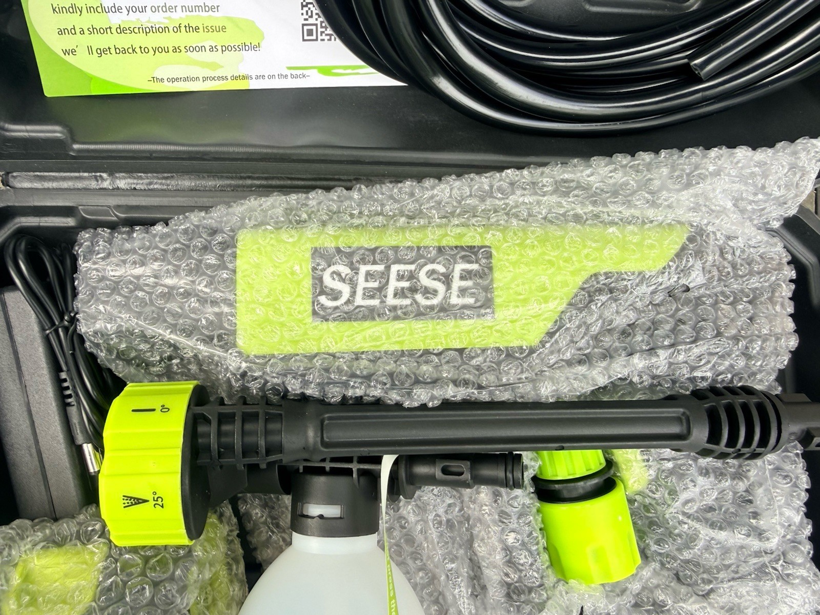 SEESE 1000 PSI Cordless Pressure Washer for Car & Garden with Charger Base