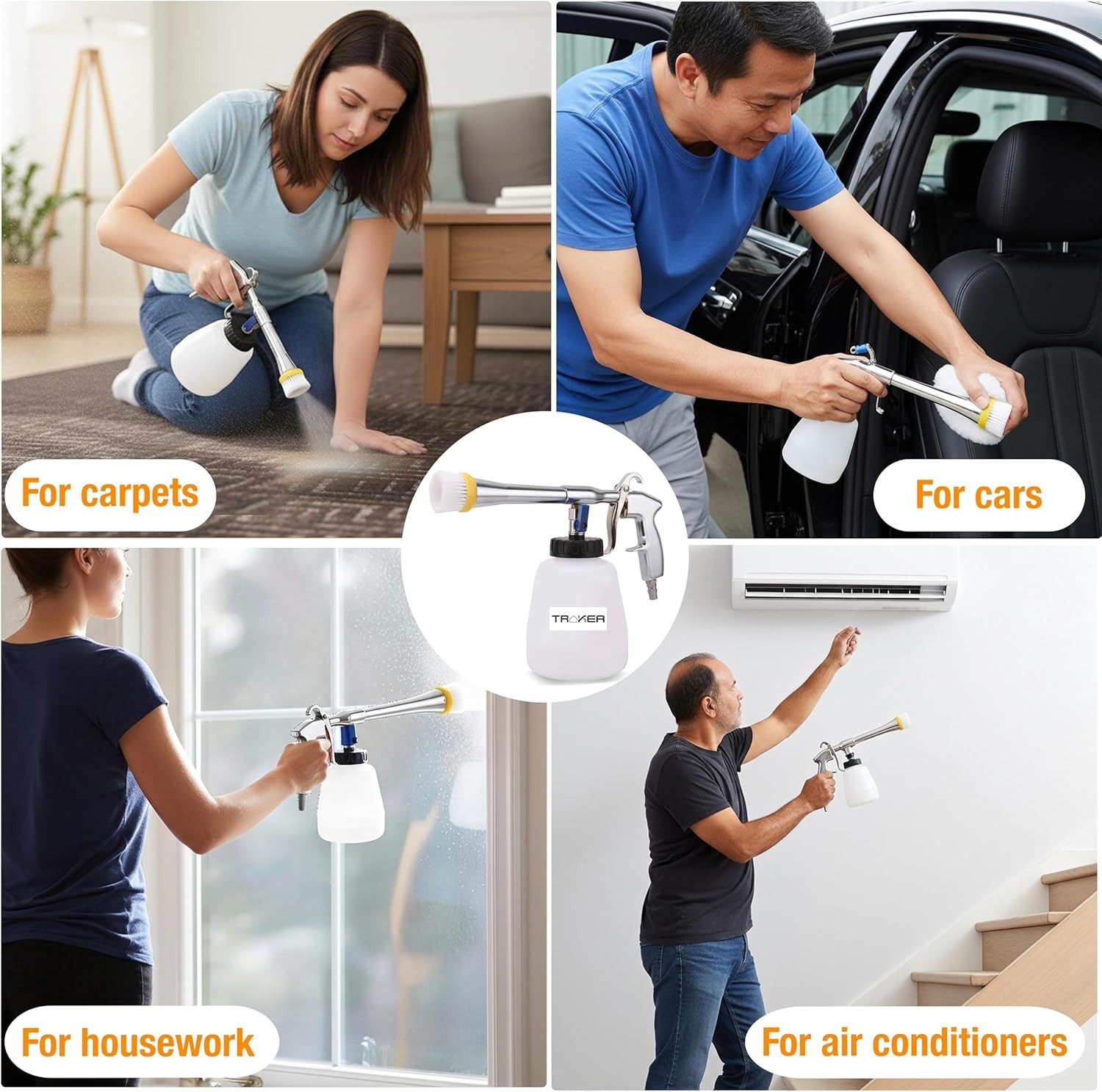 Premium Tornado Car Cleaning Gun, 6-9.2 P High Pressure Air Blow Gun with 2 Set