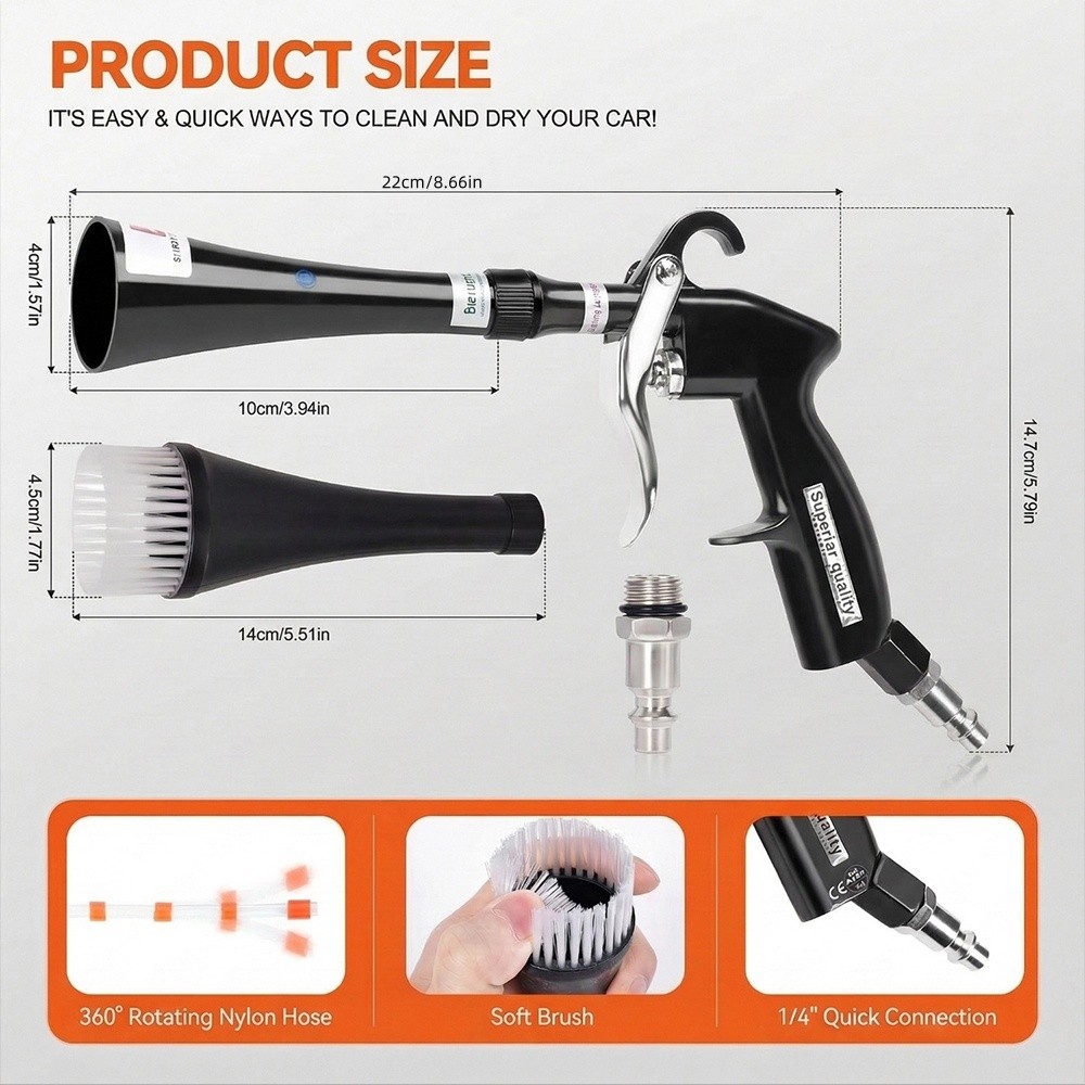 Air Cleaning Gun High Pressure Blow Dust Car Interior Detailing Tool US