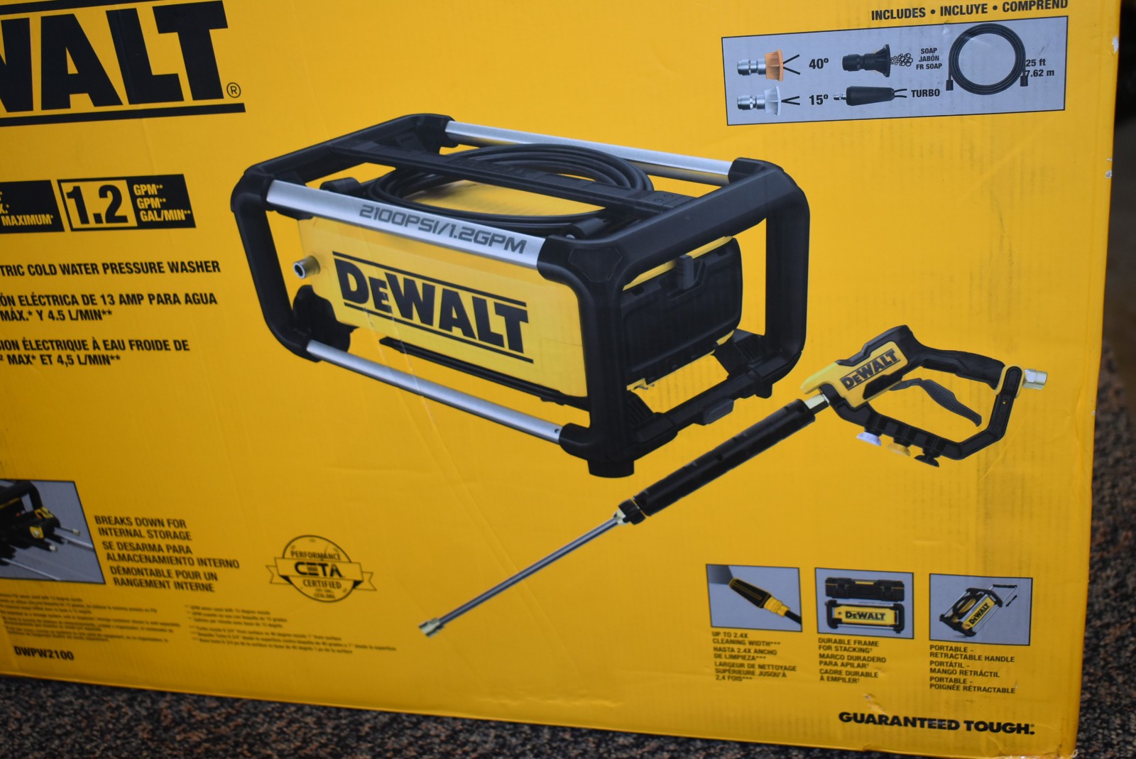DEWALT DWPW2100 Pressure Washer 2100PSI Electric Cold Water Tool NEW. Ships Free
