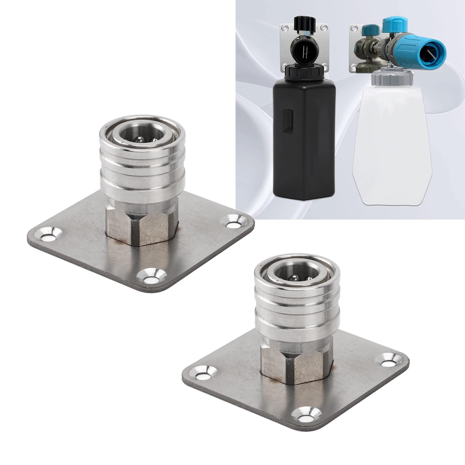 2 Pcs Pressure Washer Foam Cannon Holder Stainless Steel Wall Mount Recommended