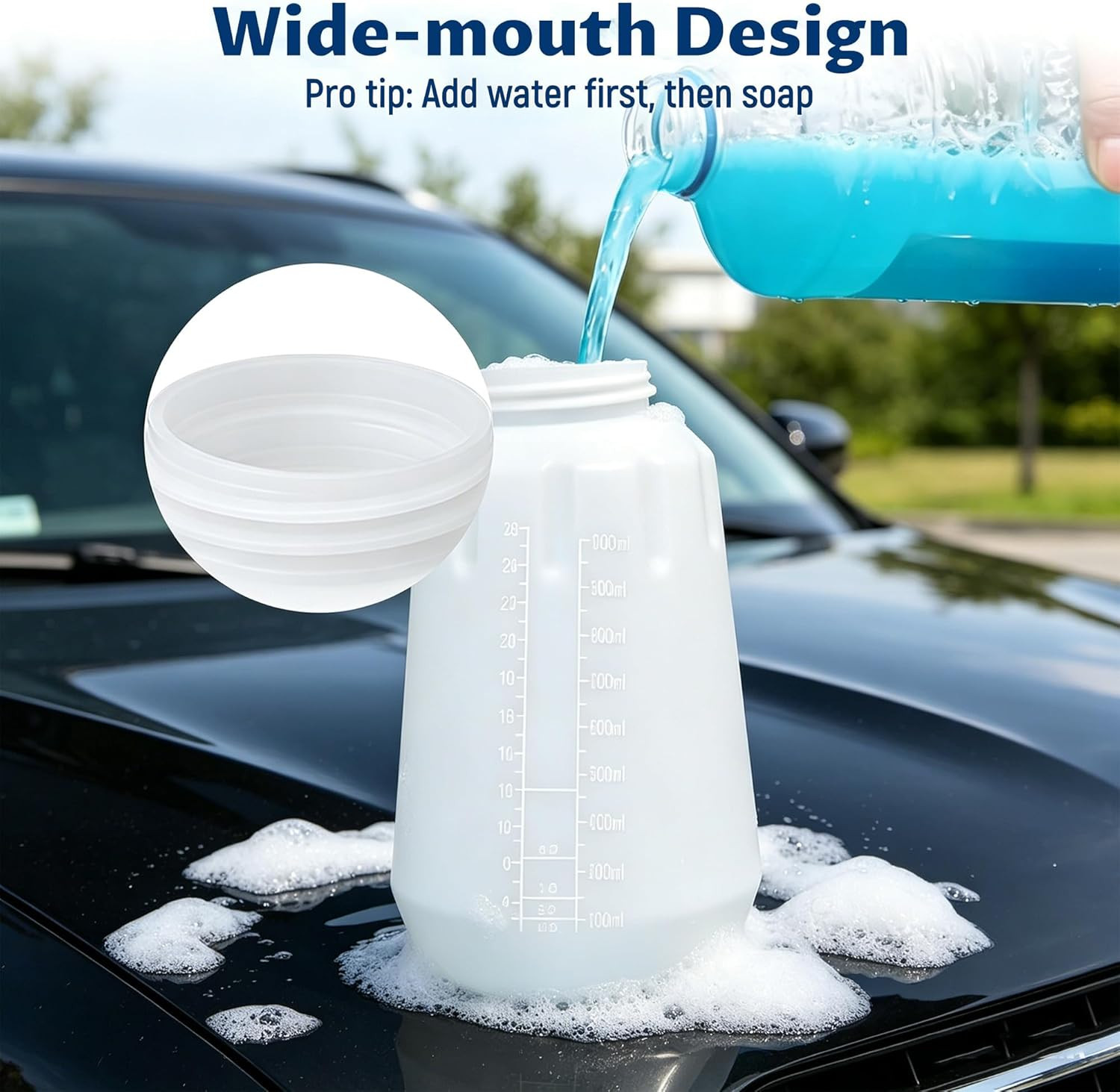 Foam Cannon for Pressure Washer, 1000Ml Wide Mouth Snow Foam Lance, 1/4 Inch Qui