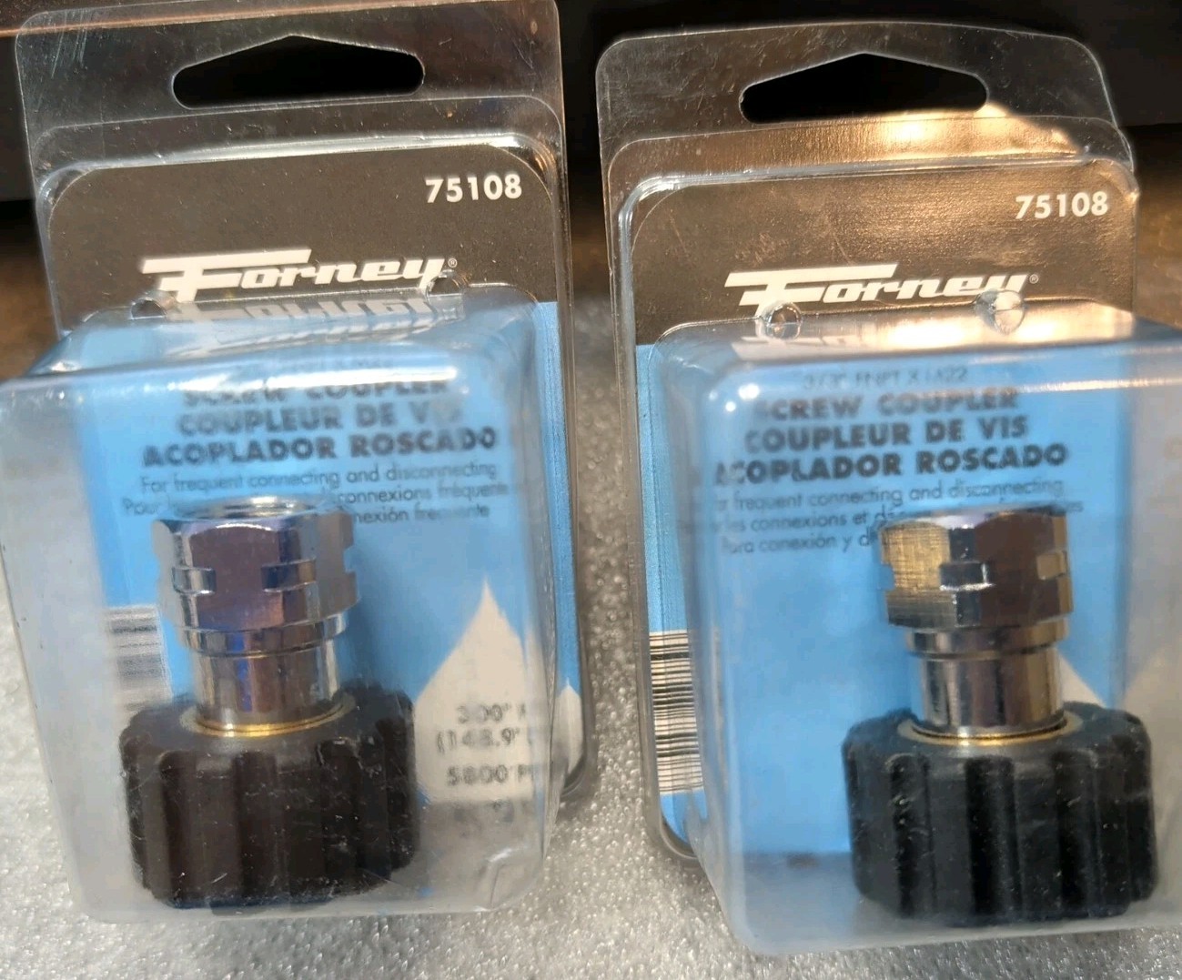 Lot Of 3 Forney 75108 Pressure Washer Screw Coupling Hose Connector 3/8 FNPTXM22