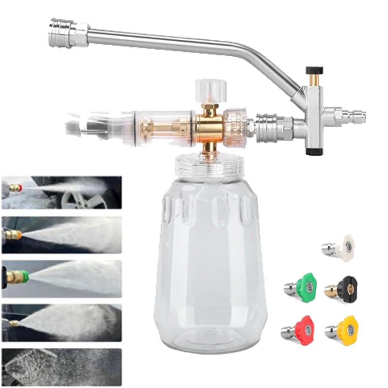 Snow Foam Lance Cannon Gun Car Wash Soap Bottle Sprayer Pressure Washer Set USA