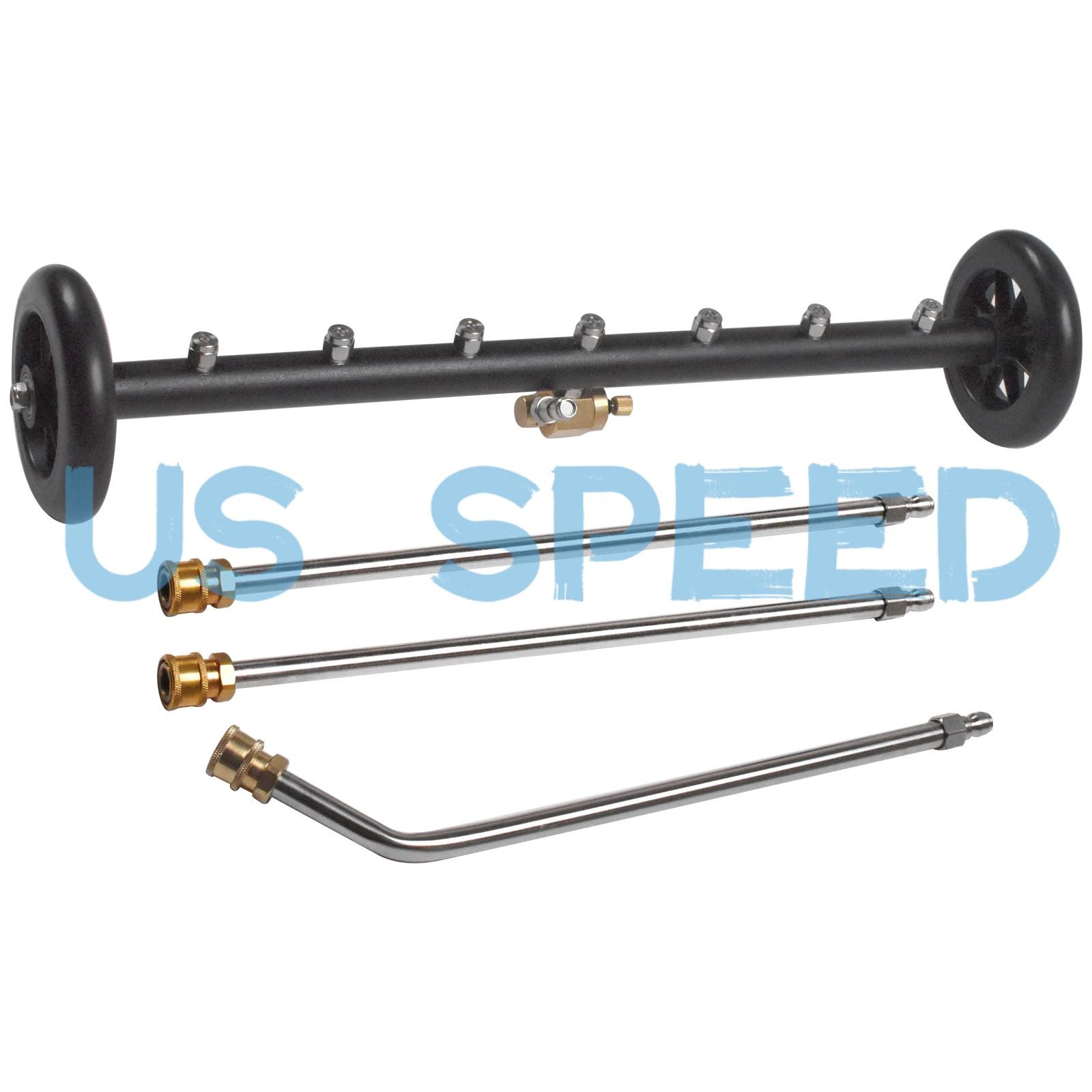 Undercarriage Pressure Car Washer Attachment 2-in-1 Cleaner Water Broom 7 Nozzle