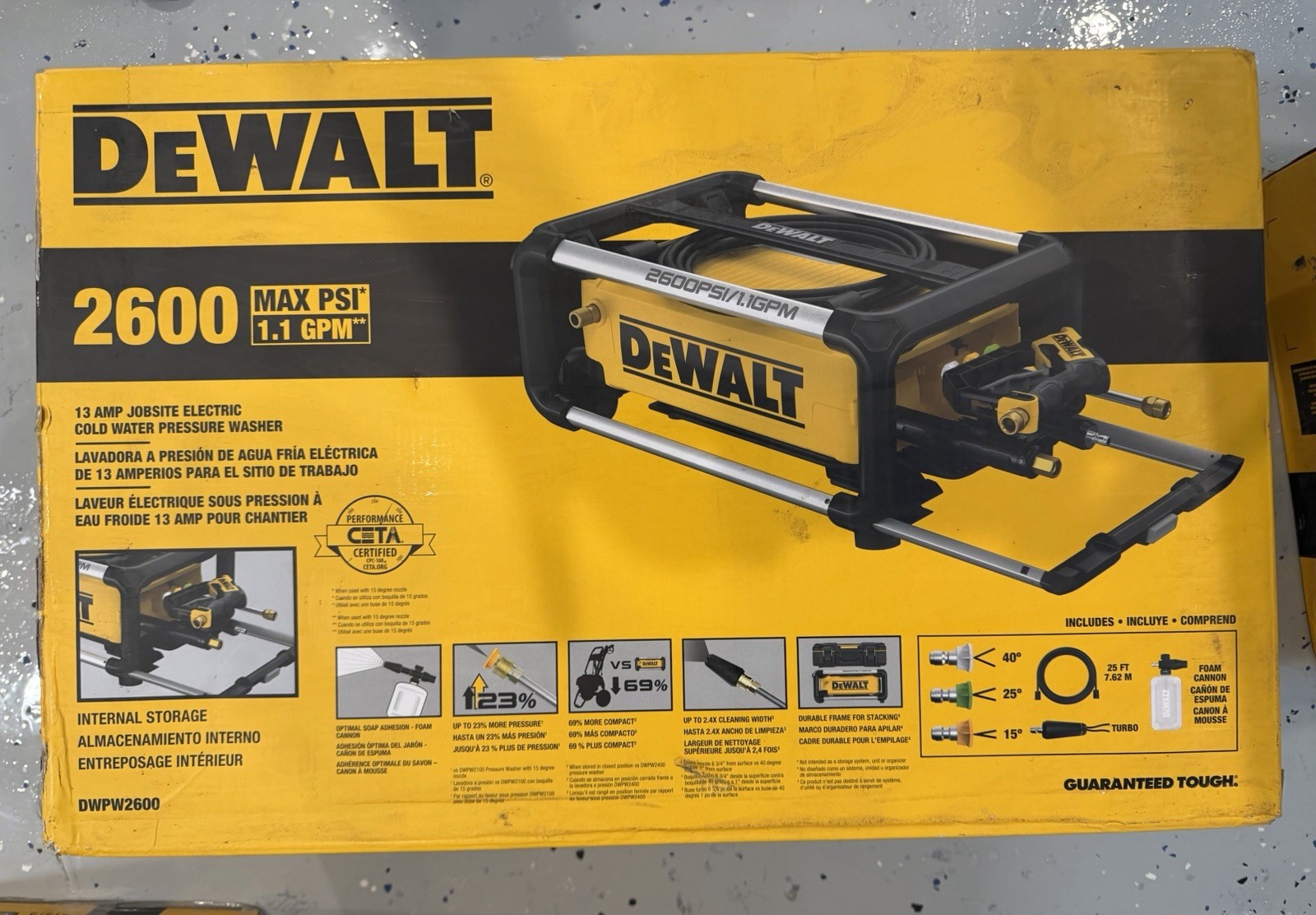 DEWALT 2600 PSI 1.1 GPM Cold Water Electric Pressure Washer