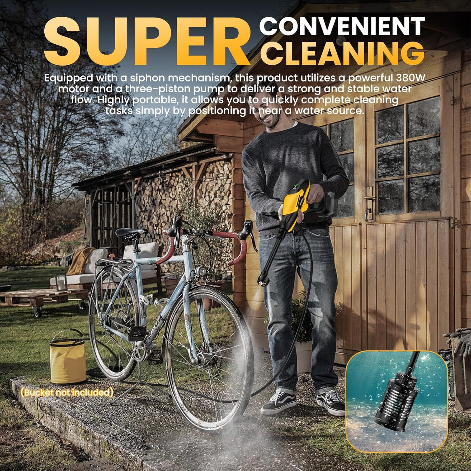 800PSI Cordless Portable Washer for Dewalt 20V Battery, Portable Handheld Washer